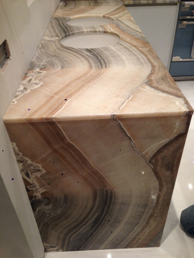 Bookmatched Marble End Panel